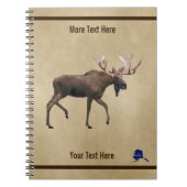 Bull Moose op oud papier Notitieboek (Voorkant)