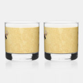 Bull Moose op oud papier Whisky Glas (Links)