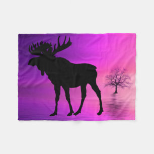 Bull Moose Silhouette Fleece Deken