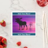 Bull Moose Silhouette Napkins Servet (Insitu)