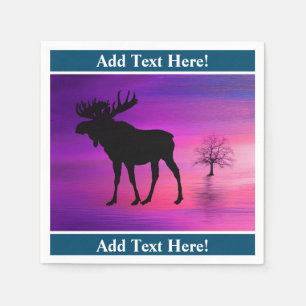 Bull Moose Silhouette Napkins Servet