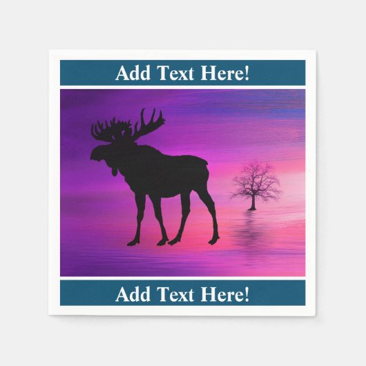 Bull Moose Silhouette Napkins Servet (Voorkant)