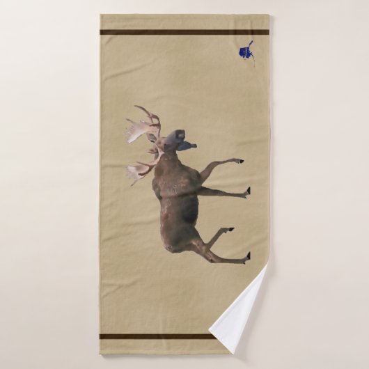Bull Moose Sur Ancien Papier (Serviette de bain)