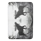Bull Moose Wildlife Animal Silhouettes Bath Mat (Voorkant Verticaal)