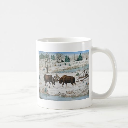 Bull Moose Wildlife Art Koffiemok (Rechts)