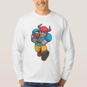 Bull op poorten met Football en Helm T-shirt