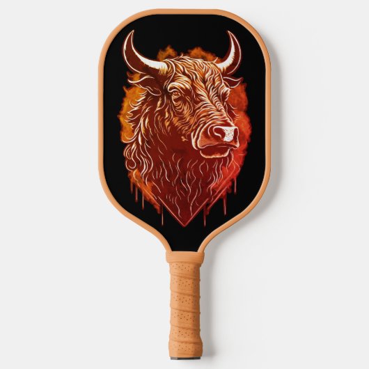Bull Portrait Briefkaart Pickleball Paddle (Voorkant)