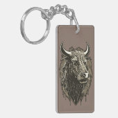 Bull Portrait Briefkaart Sleutelhanger (Voorkant Links)