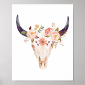 Bull Print, Boho Room Decor, Boho Wall Art Poster (Voorkant)