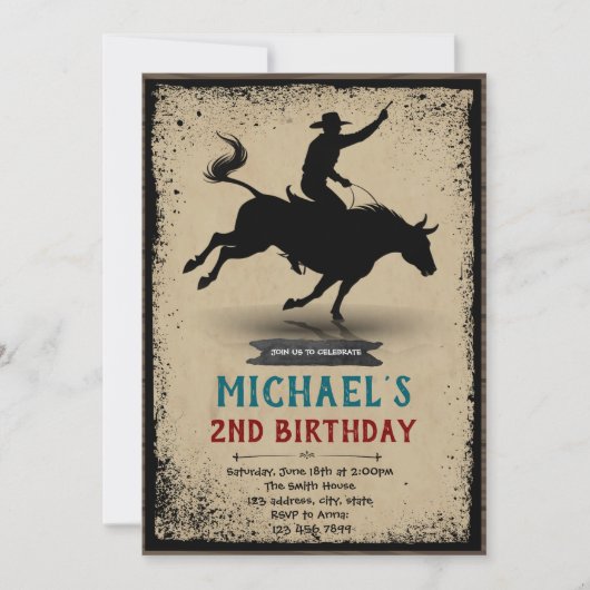 Bull ride party uitnodiging (Voorkant)