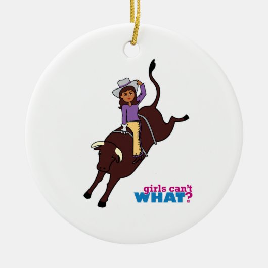 Bull Rider Dark Keramisch Ornament (Voorkant)