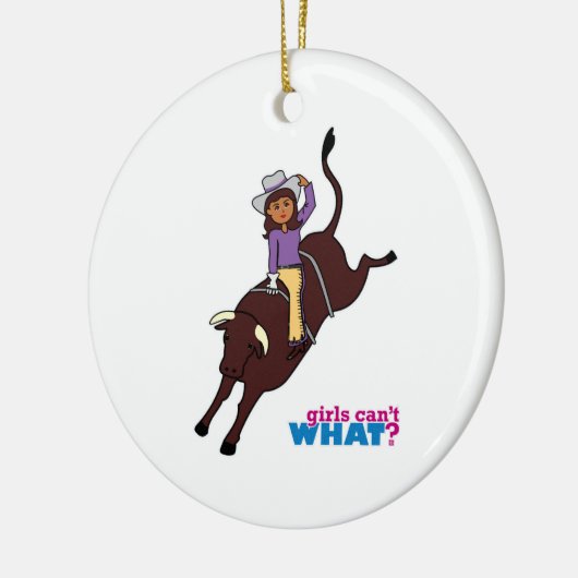 Bull Rider Dark Keramisch Ornament (Links)