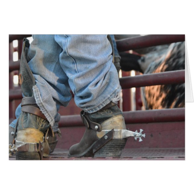 Bull Rider en Bull Westerne Kaart (Voorkant Horizontaal)