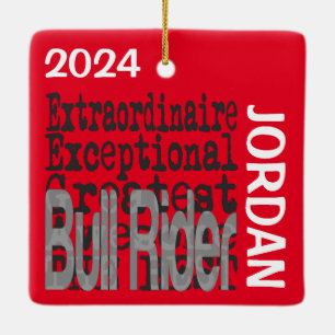 Bull Rider Extraordinaire CUSTOM Keramisch Ornament