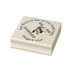 Bull Rider Family Home Return-adres Rubberstempel