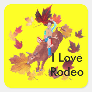 Bull Rider ~ I Love Rodeo Vierkante Sticker