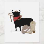 Bull Rider Wijn Etiket (Enkel label)