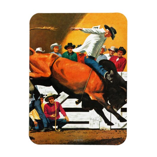 Bull Riding door Fred Ludekens Magneet (Verticaal)