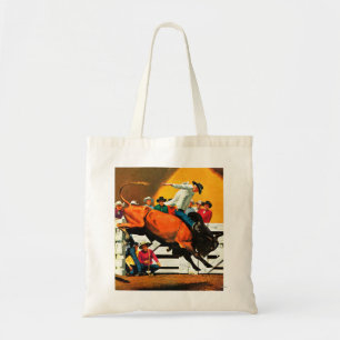 Bull Riding door Fred Ludekens Tote Bag