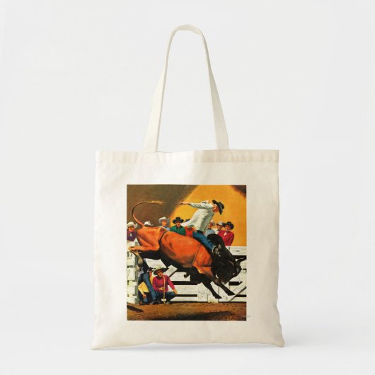 Bull Riding door Fred Ludekens Tote Bag (Voorkant)
