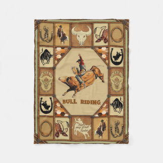 Bull Riding Fleece Deken