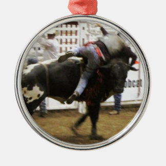Bull Riding Metalen Ornament