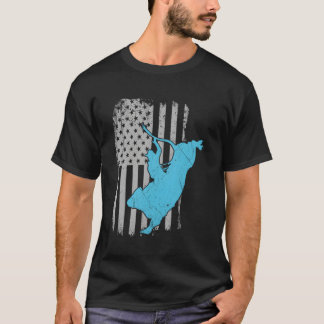 Bull Riding Rodeo Amerikaanse vlag T-shirt