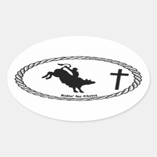 Bull rijden cross euro stijl ovale sticker