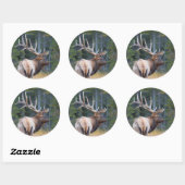 Bull Rocky Mountain Elk Ronde Sticker (Vel)