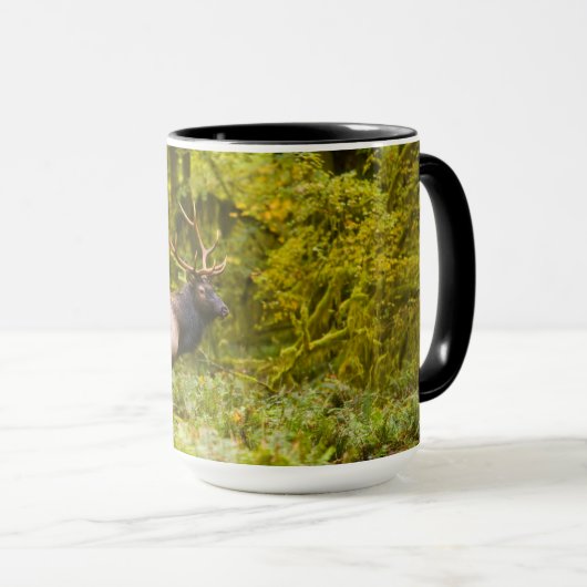 Bull Roosevelt Elk permanent in beemdje Mok (Voorkant rechts)