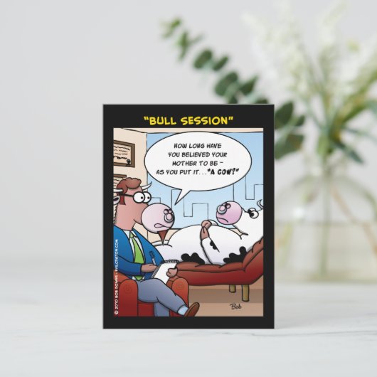 "Bull Session" Briefkaart (Staand voorkant)