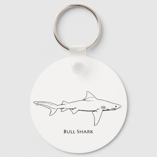 Bull Shark (lijnkunst) Sleutelhanger (Voorkant)
