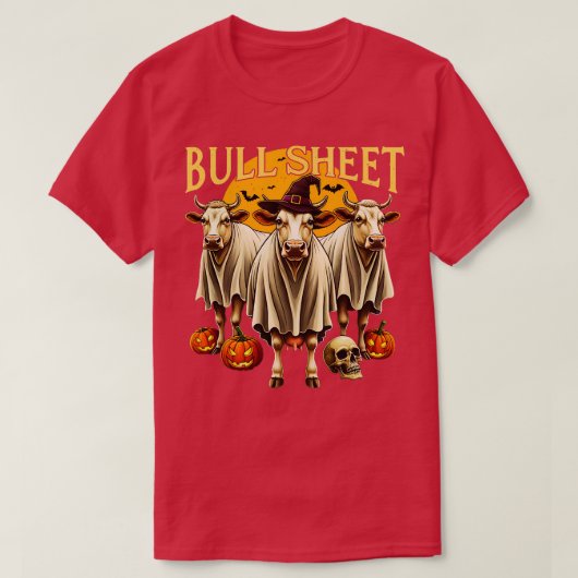 Bull Sheet Funny Koe Halloween Ghost T-shirt (Design voorkant)