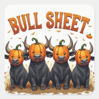 BULL SHEET HALLOWEEN DESIGN VIERKANTE STICKER