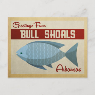 Bull Shoals Blue Fish Vintage Travel Briefkaart
