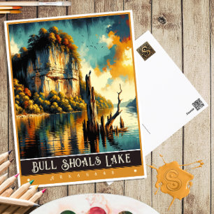 Bull Shoals Lake, Arkansas Oude Schilderij Briefkaart