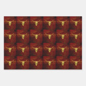 Bull Skull Brown Western Land Rustin Pattern Inpakpapier Vel (Voorkant)