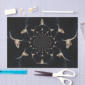 Bull Skull Cowboy Abstract Bruin Land Tissuepapier (Craft)