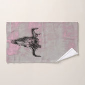 Bull Skull en Roos Rustic Pink Grey Bad Handdoek (Handdoek)