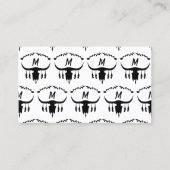 Bull Skull met Black Feathers Silhouette Visitekaartje (Voorkant)