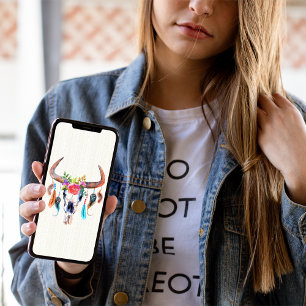 Bull Skull met bloemen iPhone XS Max Hoesje