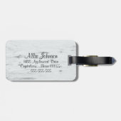 Bull Skull met roze bloemen Bagagelabel (Achterkant horizontaal)