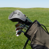 Bull Skull Monogram Initialen Smoke Grey Metallic Golfheadcover (Insitu)