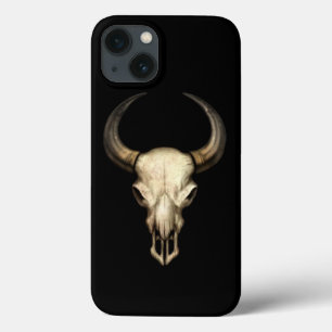 Bull Skull op Black iPhone 13 Hoesje