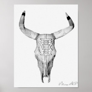 Bull Skull Poster