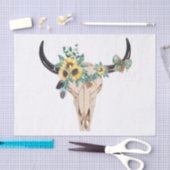 Bull Skull Sunflowers Tissuepapier (Craft)