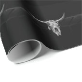 Bull Skull Western Black en White Rustitern Cadeaupapier (Rol Hoek)
