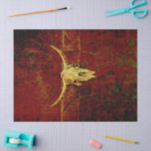 Bull Skull Western Land Brown Rustic Grunge Art Tissuepapier (Craft)