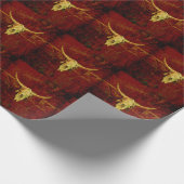 Bull Skull Western Land Brown Rustin Pattern Cadeaupapier (Hoek)