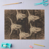 Bull Skull Western Land Brown Sepia Rustic Art Tissuepapier (Craft)